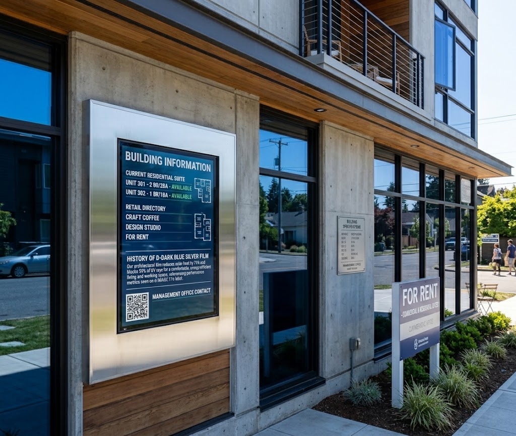 EG FILM| D-Dark Blue Silver Architectural Window Film (22% VLT)