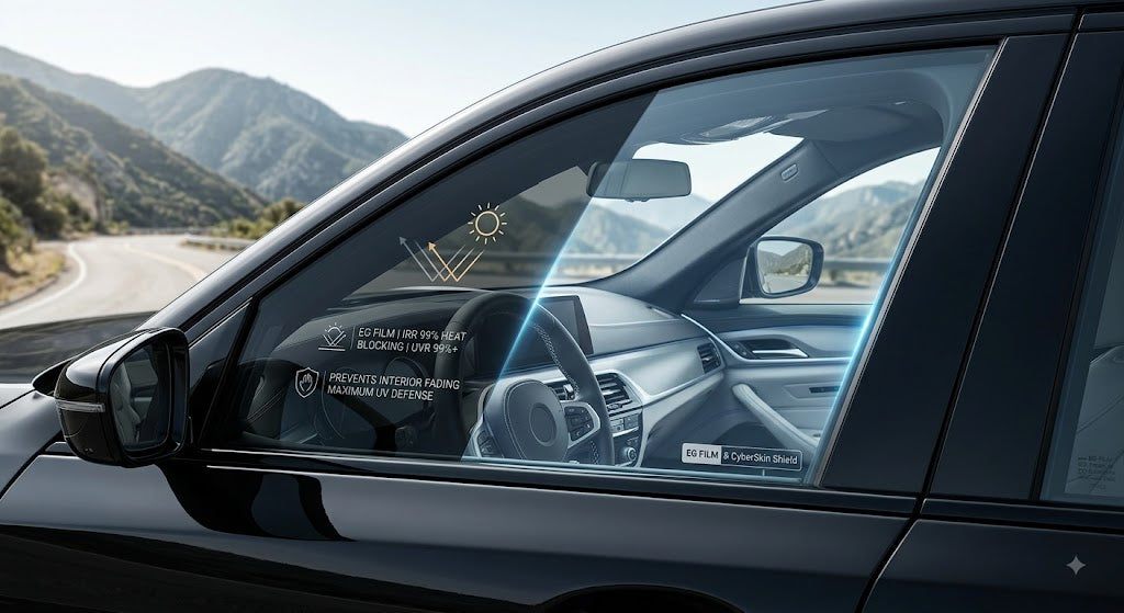 Premium Nano Ceramic Window Tint Film - UV400 Series - 99% UV Rejection - EG FILM & CyberSkin Shield