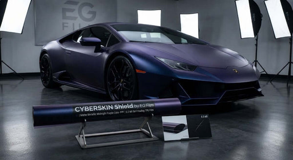 CYBERSKIN Shield by EG Film | Matte Metallic Midnight Purple Color PPF | 8.5 Mil Self-Healing TPU Film
