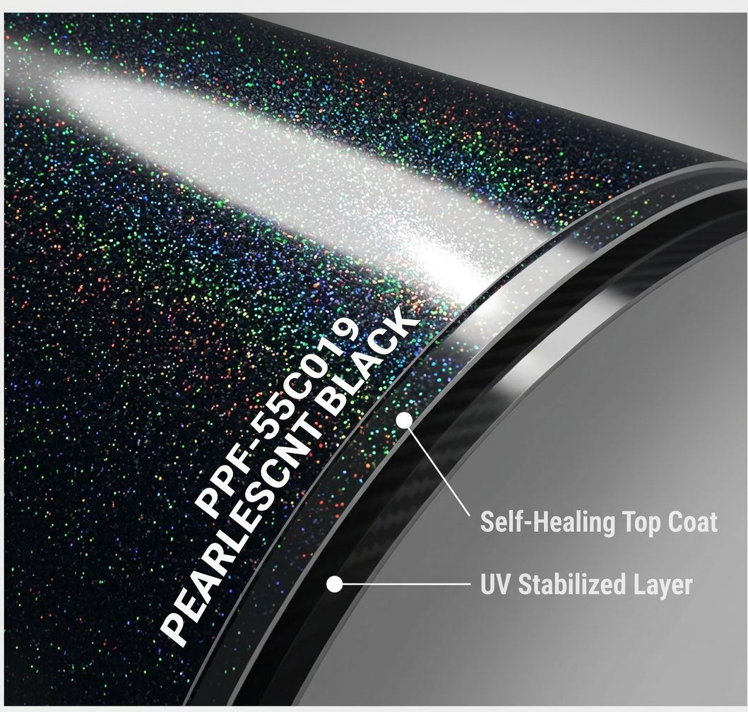 Cyber Skin Shield – PEARLESCNT BLACK Premium Color Paint Protection Film