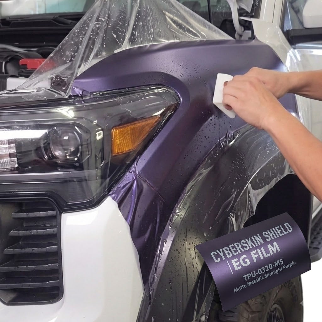 CYBERSKIN Shield by EG Film | Matte Metallic Midnight Purple Color PPF | 8.5 Mil Self-Healing TPU Film - EG FILM & CyberSkin Shield