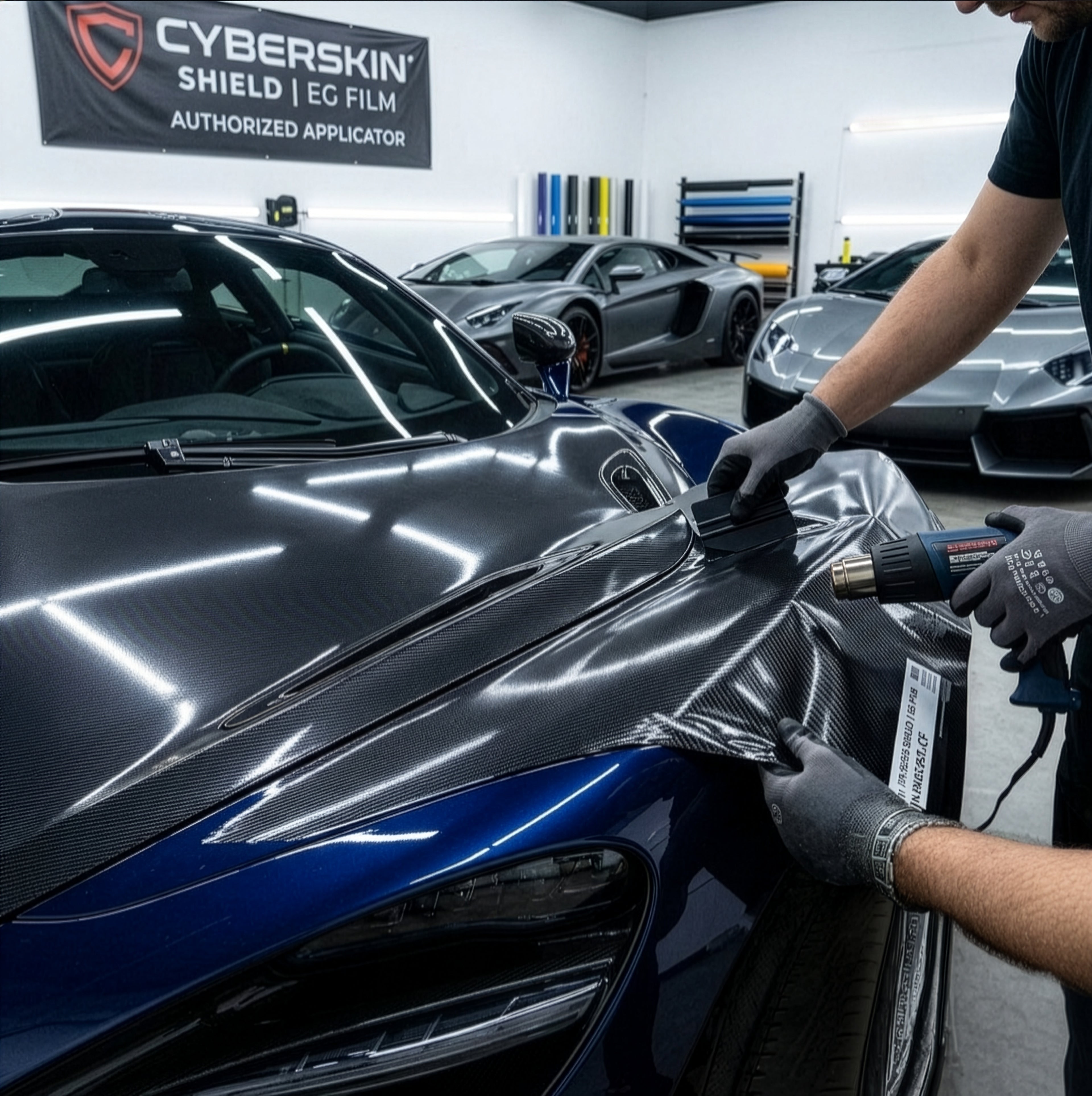 CYBERSKIN SHIELD | EG FILM - Premium Black Carbon Paint Protection Film (TPU-0046-CF) - EG FILM & CyberSkin Shield