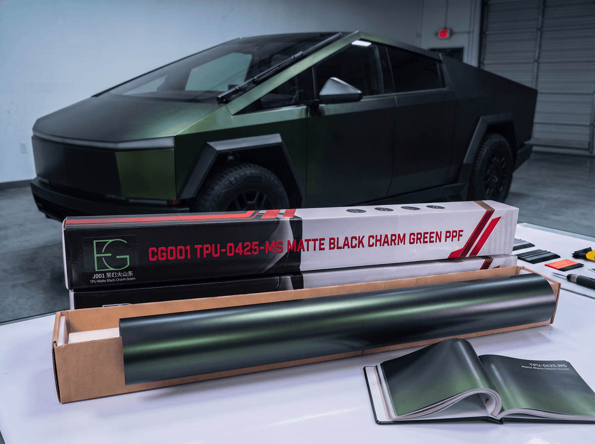 EG Film Cyberskin Shield |Matte Black Charm Green Color PPFTPU - EG FILM & CyberSkin Shield