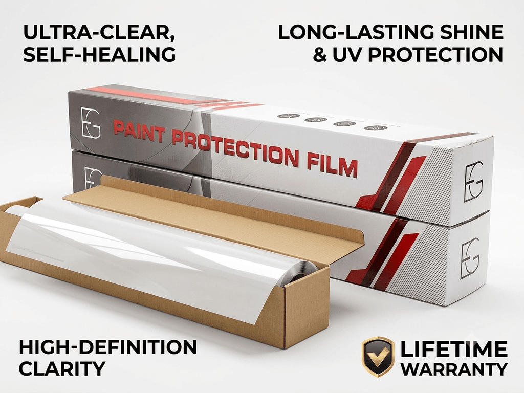 CyberSkin Shield TPU-U2 premium paint protection film, 8mil thick, in 60x50 inches, designed to protect vehicle paint surfaces.
