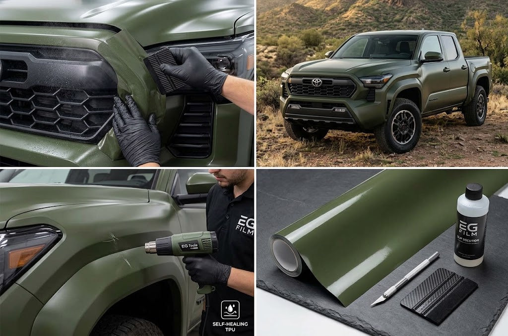 CYBERSKIN SHIELD by EG FILM | TPU-0178-HD Combat Green Color PPF (Wet & Dry Apply)