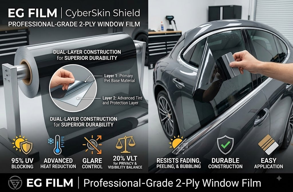 EG FILM 2-Ply HD High-Definition Automotive Window Tint Film) - EG FILM & CyberSkin Shield