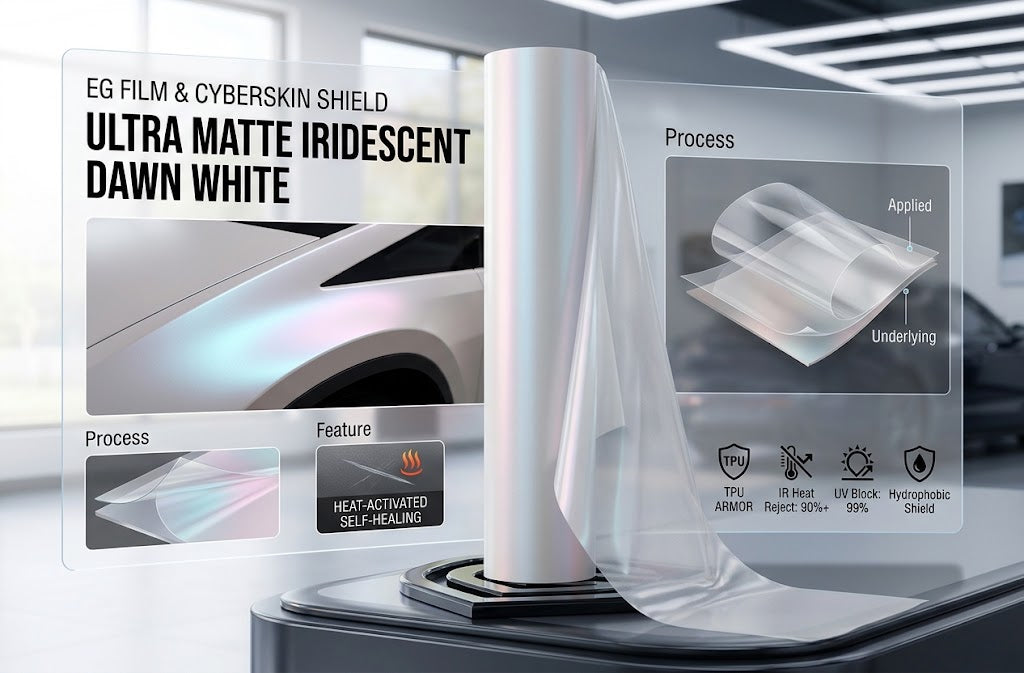 Ultra Matte Iridescent White TPU Paint Protection Film