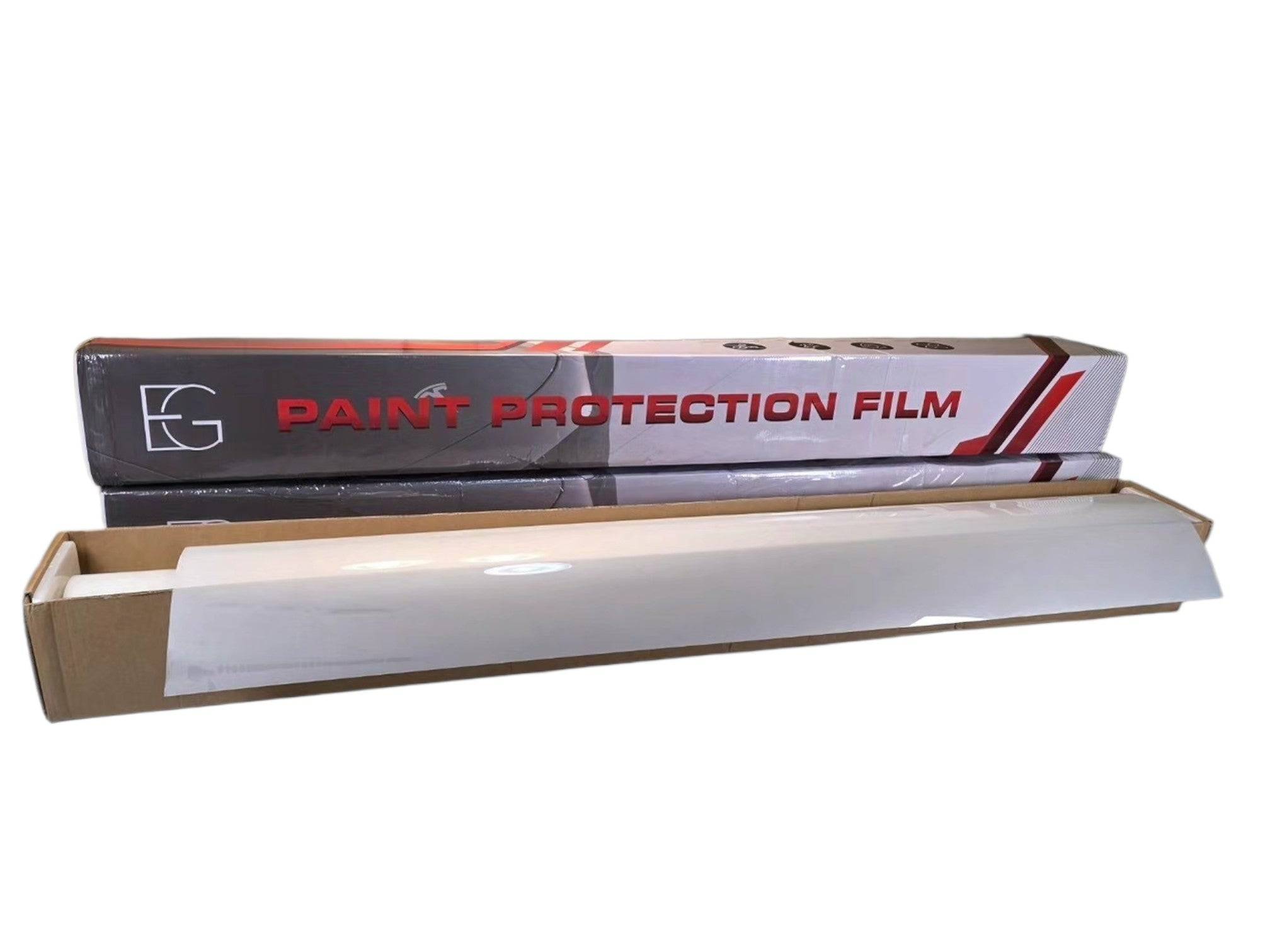 EG FILM Paint Protection Film (PPF) by TPH, a clear protective film for vehicle paint, shown in a close-up image.