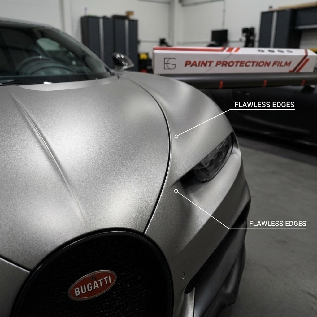 EG FILM Premium Color PPF in super bright GT Silver, 8mil thickness, 60"x50' roll, automotive protective film.