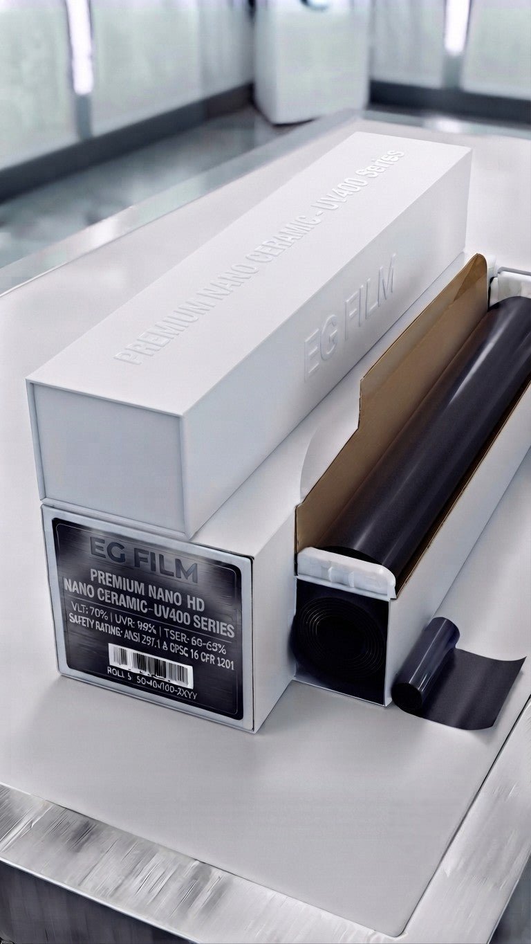 Premium Nano Ceramic Window Tint Film - UV400 Series - 99% UV Rejection - EG FILM & CyberSkin ShieldPremium Nano Ceramic Window Tint Film - UV400 Series - 99% UV RejectionEG FILMEG FILM & CyberSkin ShieldEB-306973846201-20"X100'FT-5%