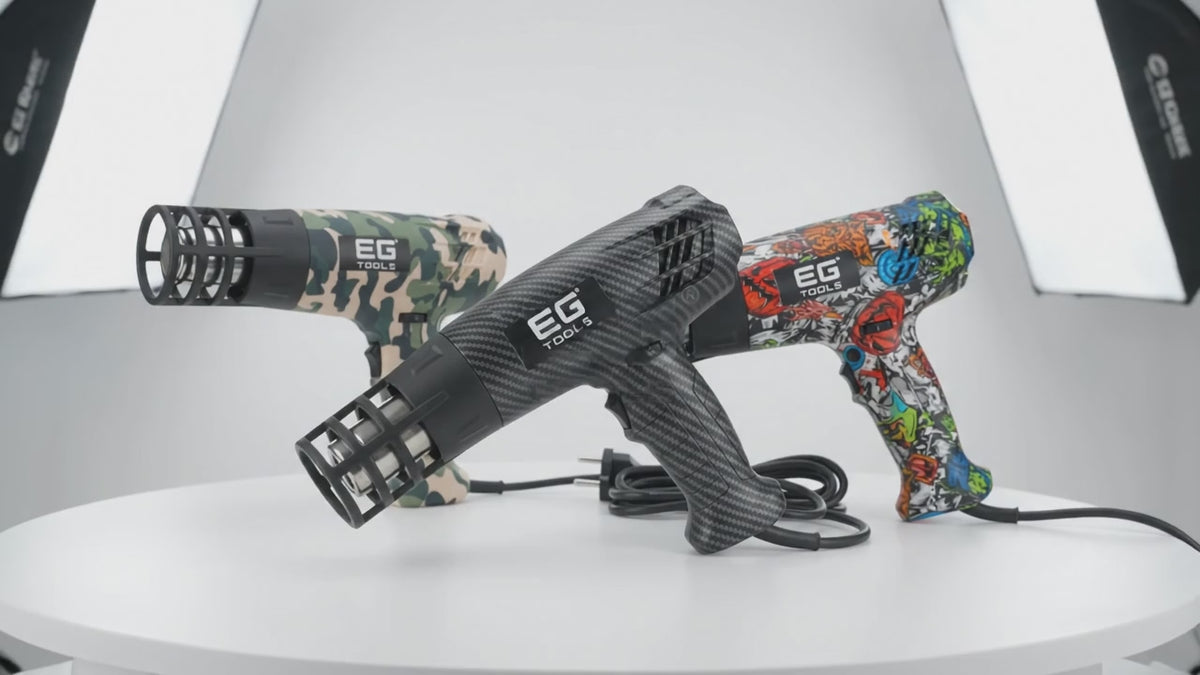 EG Tools Professional 2000W Digital Heat Gun for Vinyl Wrap & PPF – Tactical Camo Edition
