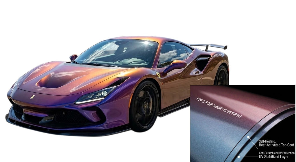 Cyber Skin Shield — Sunset Glow Purple Color Paint Protection Film (TPU)
